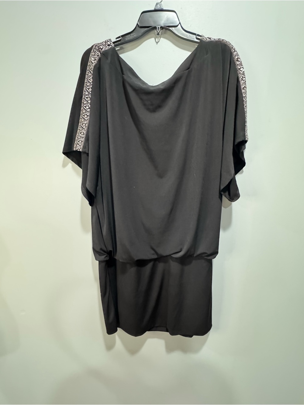 White House Black Market Black Mini dress with embellished sleeves - L